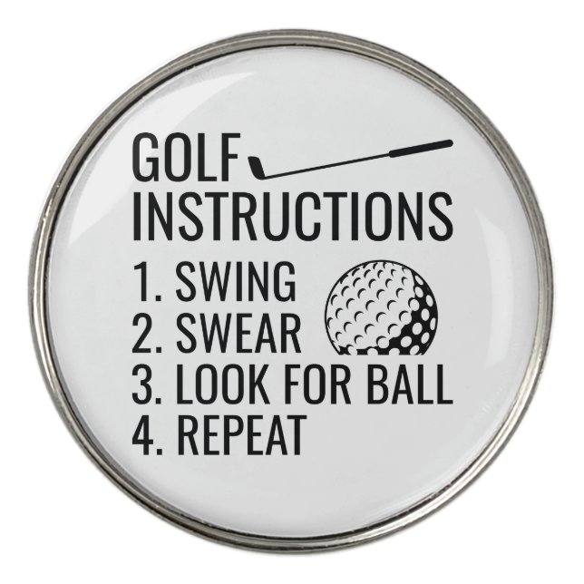 Golf Instructions Golf Ball Marker (Front)