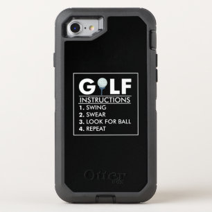 Golf Instructions Swing Swear Look Ball Repeat OtterBox Defender iPhone SE/8/7 Case