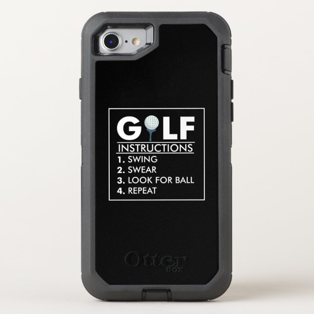 Golf Instructions Swing Swear Look Ball Repeat Otterbox iPhone Case (Back)