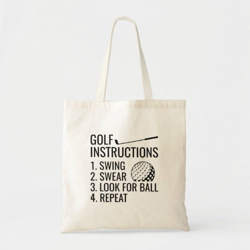 Golf Instructions Tote Bag