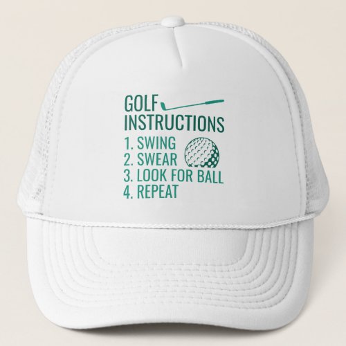 Golf Instructions Trucker Hat
