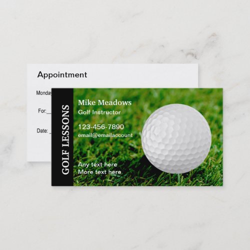 Golf Instructor Appointment Business Cards