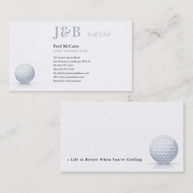 Golf Instructor | Best Club Business Card (Front/Back)