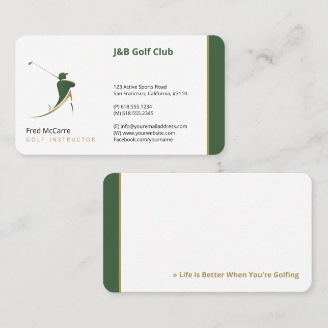 Golf Instructor | Best Sports Business Card (Front/Back)