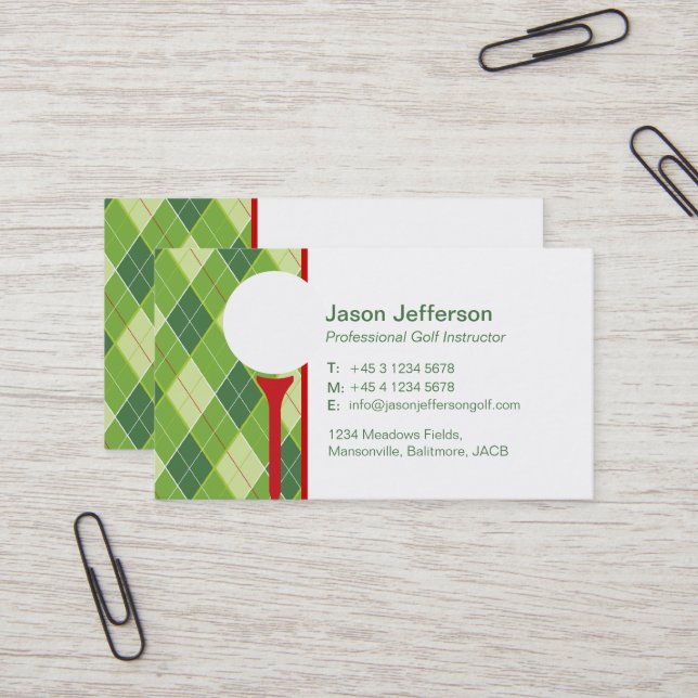 Golf instructor business cards (Front/Back In Situ)