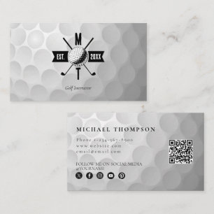 Golf Instructor Business Social Media QR Code  Card