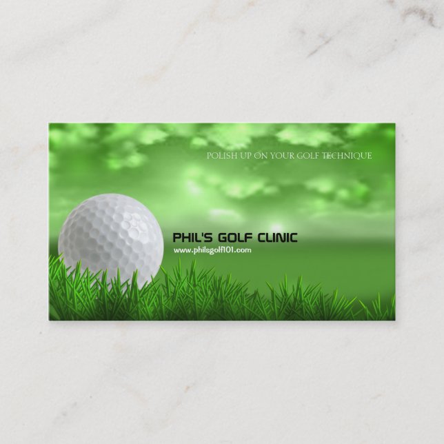Golf Instructor Golf Ball Business Card (Front)