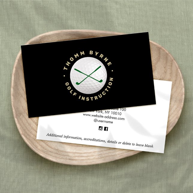 Golf Instructor, Golf Ball Clubs Business Card (Creator Uploaded)