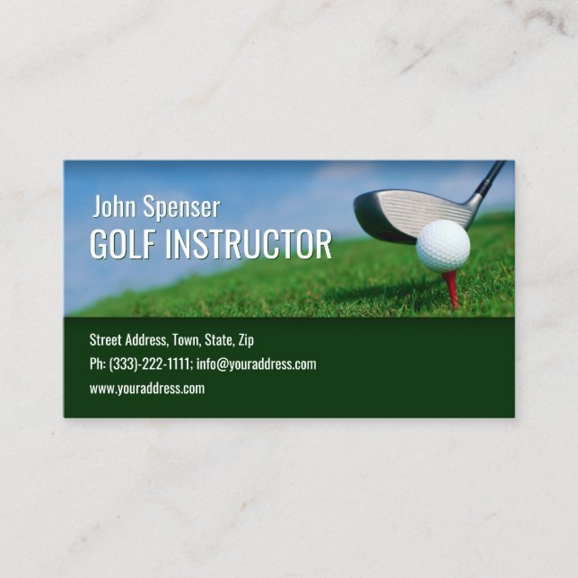 Golf Instructor Golfer Putter New Design Business Card (Front)
