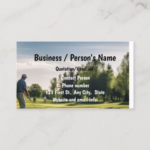Golf Instructor Golfing Golfer Custom Business Business Card