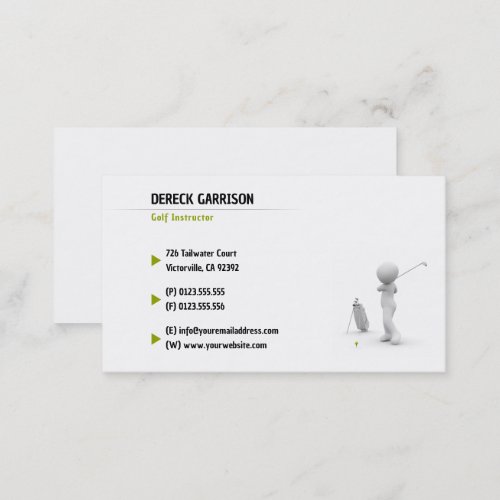 Golf Instructor  Perfect Sport Business Card