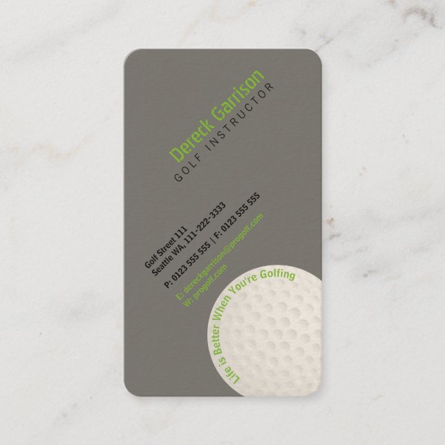 Golf Instructor | Professional Business Card (Front)