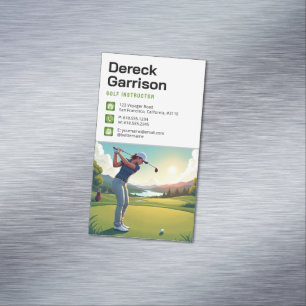 Golf Instructor Professional Business Card Magnet
