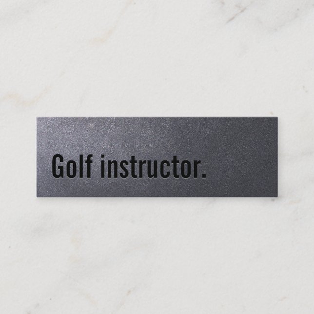 Golf Instructor Professional Dark Minimal Mini Business Card (Front)