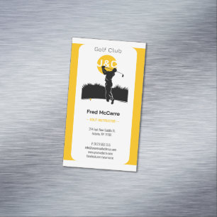 Golf Instructor Professional Golf Lessons Business Card Magnet