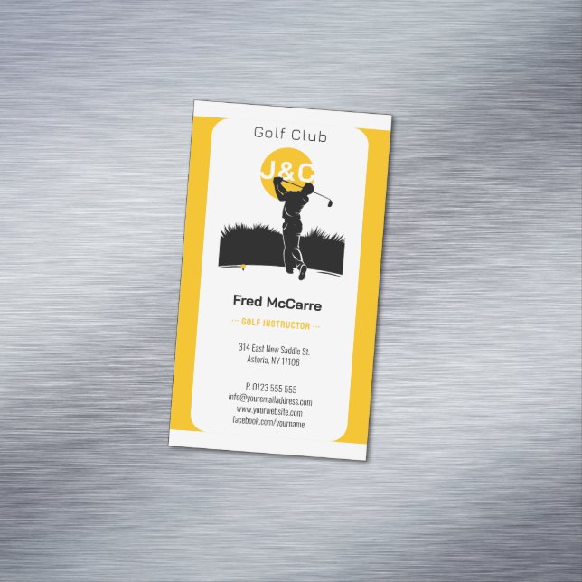 Golf Instructor | Professional Golf Lessons Business Card Magnet (In Situ)
