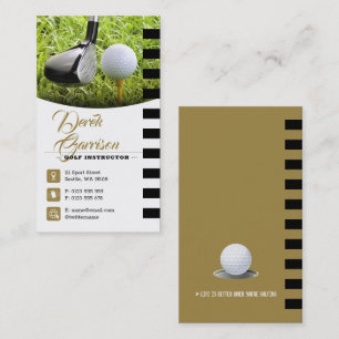 Golf Instructor Professional Golf Lessons Gold Business Card