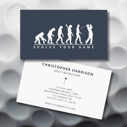 Golf Instructor Professional Humorous Simple Navy Business Card