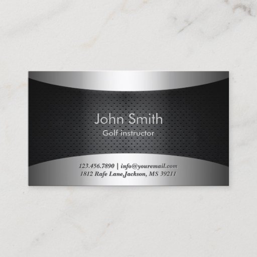 Customizable Cool Carbon Black Golf Business Card