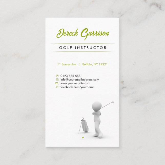 Golf Instructor | Professional Teacher Business Card (Front)