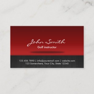 Golf Instructor Stylish Red Stage Business Card