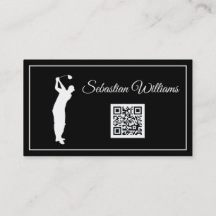 Golf Instructor Teacher Professional Sport Black  Business Card