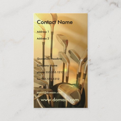 Customizable Golf Irons Business Card