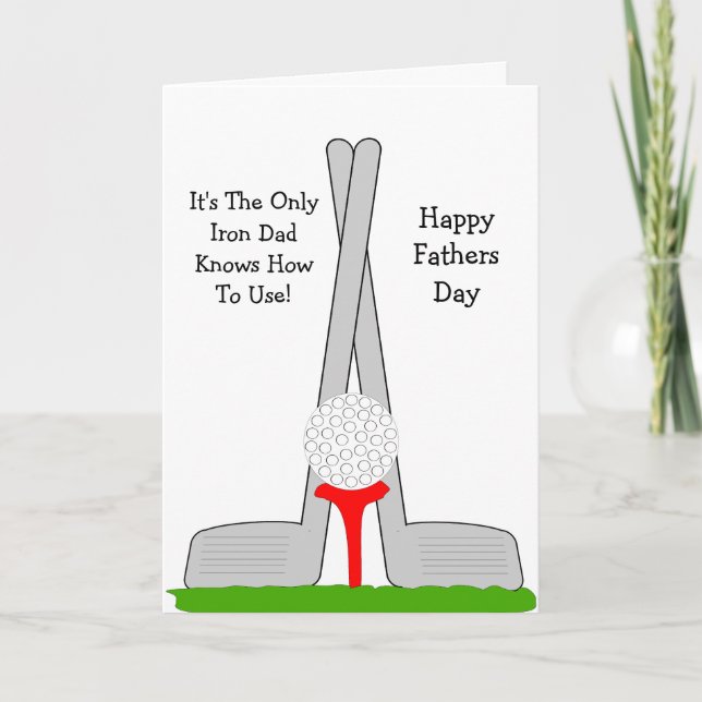 Golf Irons Personalised Father's Day Card (Front)