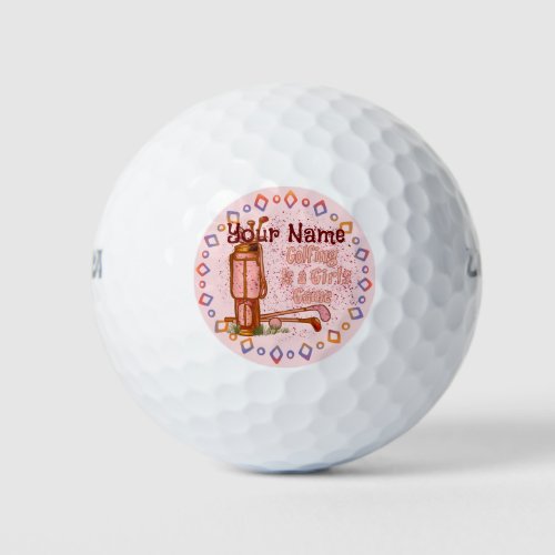 Golf is a Girls Game custom name Golf Balls