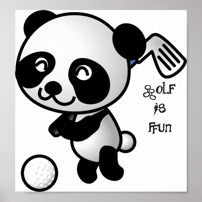 Golf is Fun Panda Poster (Front)