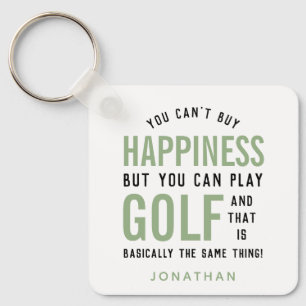 Golf is Happiness Funny Golf Lover Gift Keychain