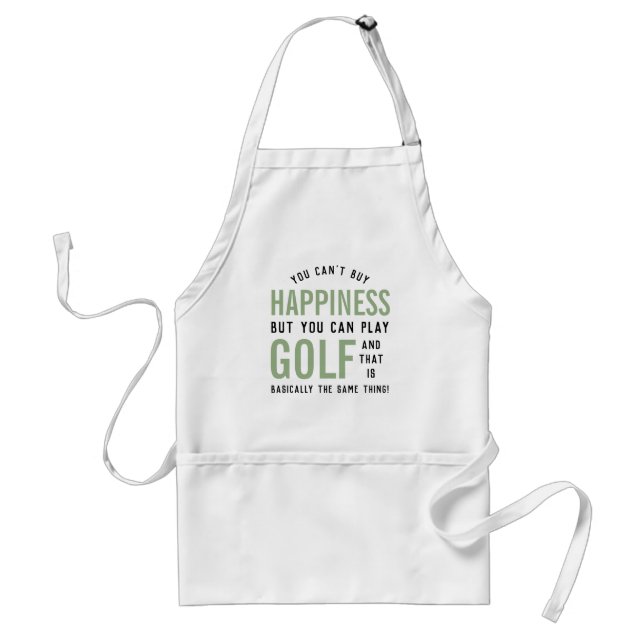 Golf is Happiness Funny Golf Lover Gifts Adult Apron (Front)