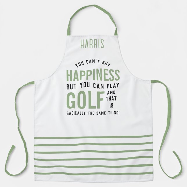 Golf is Happiness Funny Golf Lover Gifts Apron (Front)