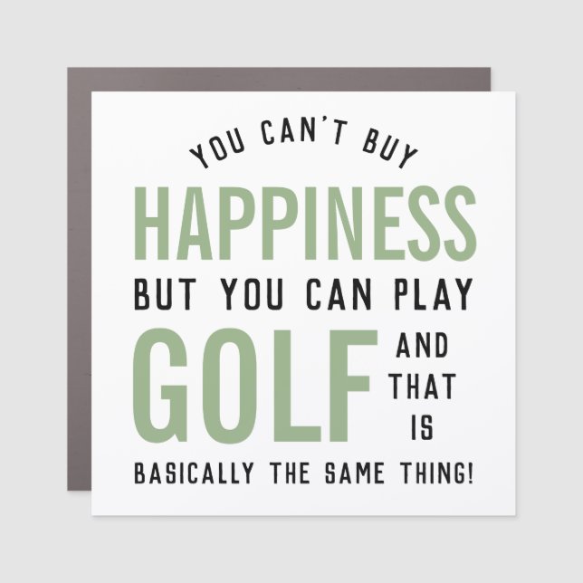 Golf is Happiness Funny Golf Lover Gifts Car Magnet (Front)