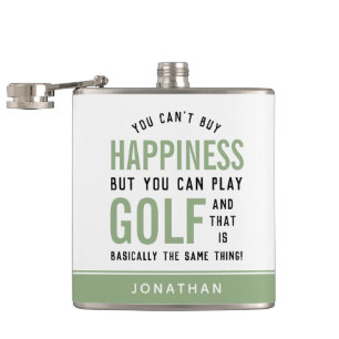 Golf is Happiness Funny Golf Lover Gifts Flask