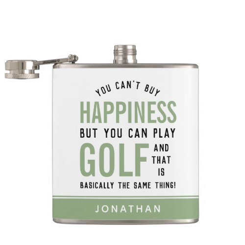 Golf is Happiness Funny Golf Lover Gifts Flask