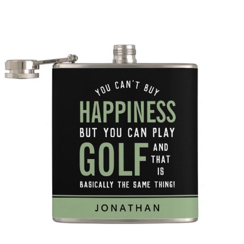 Golf is Happiness Funny Golf Lover Gifts Flask