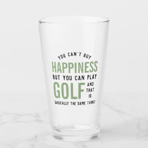 Golf is Happiness Funny Golf Lover Gifts Glass