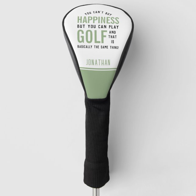 Golf is Happiness Funny Golf Lover Gifts Golf Head Cover (Front)