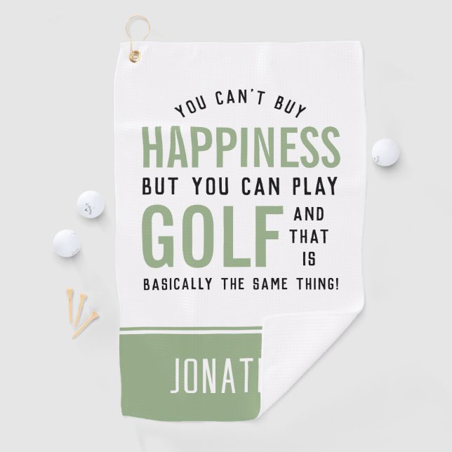 Golf is Happiness Funny Golf Lover Gifts Golf Towel (InSitu)