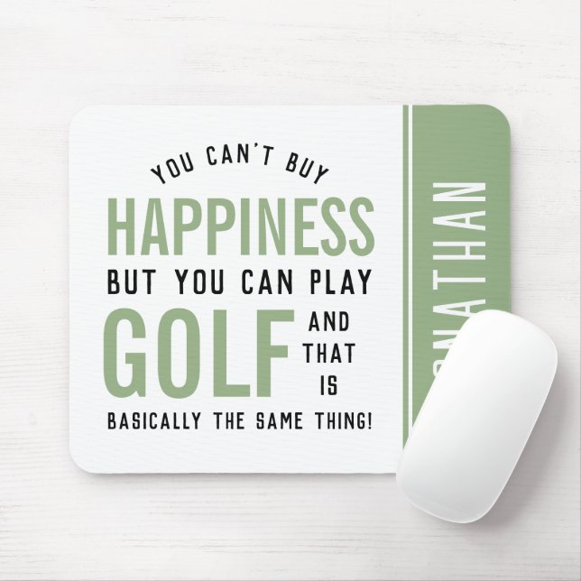 Golf is Happiness Funny Golf Lover Gifts Mouse Pad (With Mouse)