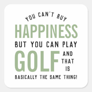 Golf is Happiness Funny Golf Lover Gifts Square Sticker