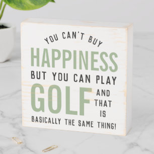 Golf is Happiness Funny Golf Lover Gifts Wooden Box Sign