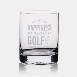 Golf is Happiness Funny Golf Lover Rocks Glass