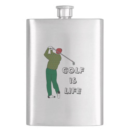 GOLF is LIFE GolferClubGolf Quote Flask