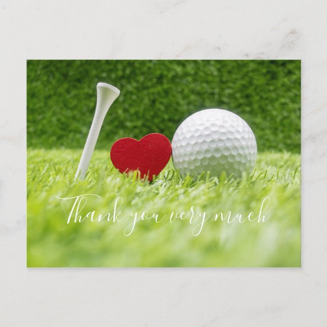 Golf is life with golf ball and tee with love postcard (Front)