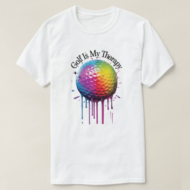 Golf Is My Therapy | Funny Golf T-Shirt (Design Front)