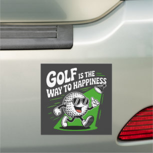 Golf is the way to happiness car magnet