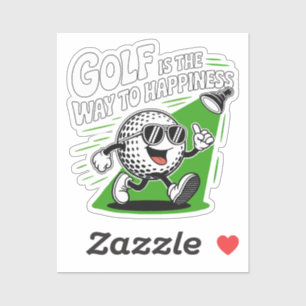 Golf is the way to happiness sticker