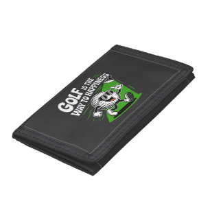 Golf is the way to happiness tri-fold wallet